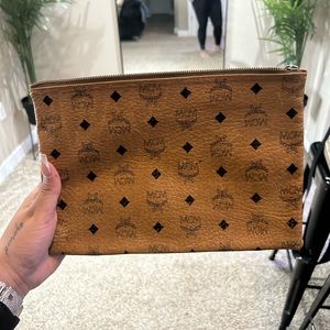 Cognac Vintage MCM Toiletry Bag